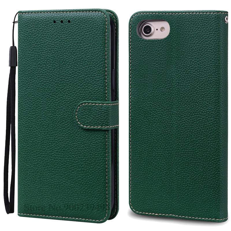 Luxus Brieftasche Hülle für iPhone 6 6S Hülle iPhone 7 8 Plus Weiche Silikon Leder Klapphülle für Coque iPhone 8 7 6 6S Plus Cover Tasche iPhone 6Plus 6S Plus dunkelgrüne
