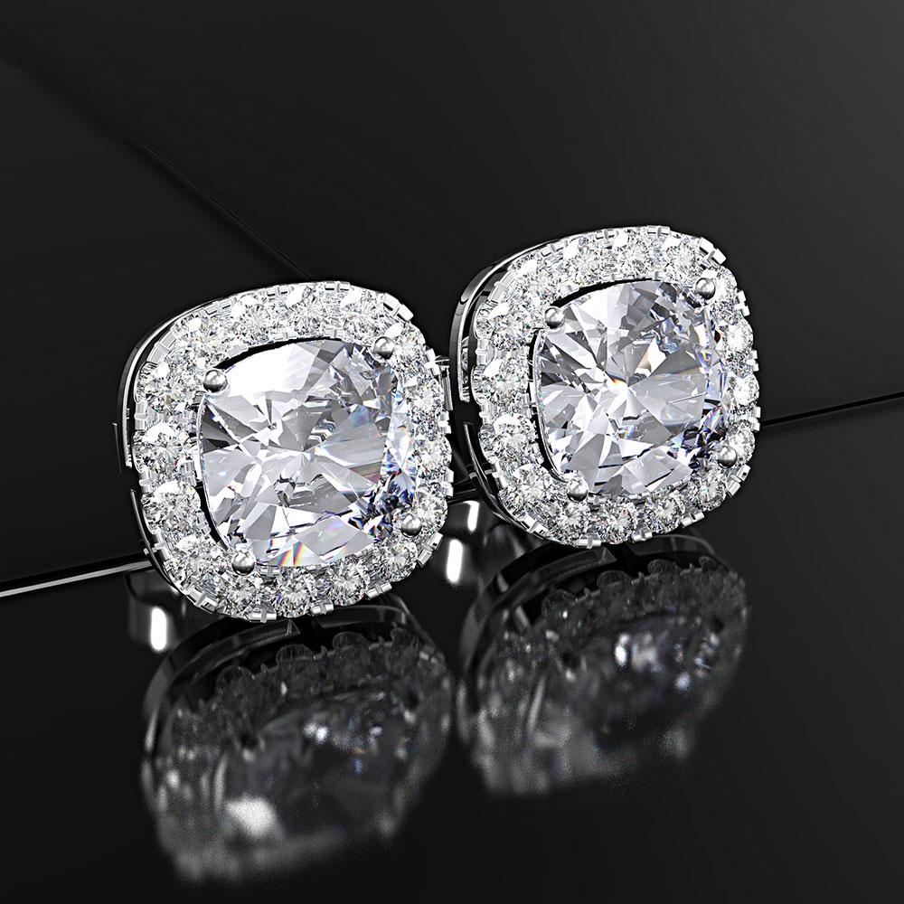 Exquisite Gold Colot Quadratisch Weißer Stein Smaragdförmige Schneiden Herren Ohrringe CZ Ohrringe Damen Verlobung Hochzeit Ohrringe silber