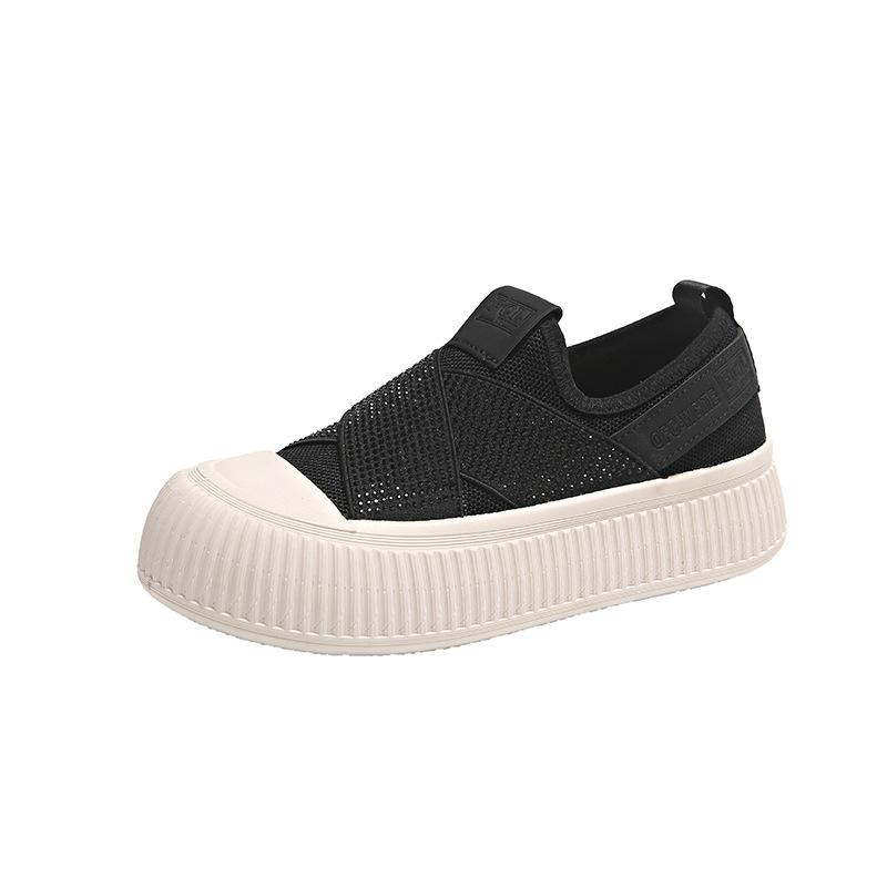 Mode Damenmode Plateauschuhe Neue Mode Lässige Slipper Sneaker Mode Hohle Atmungsaktive Damen Leichte Outdoor-Schuhe 39 schwarz
