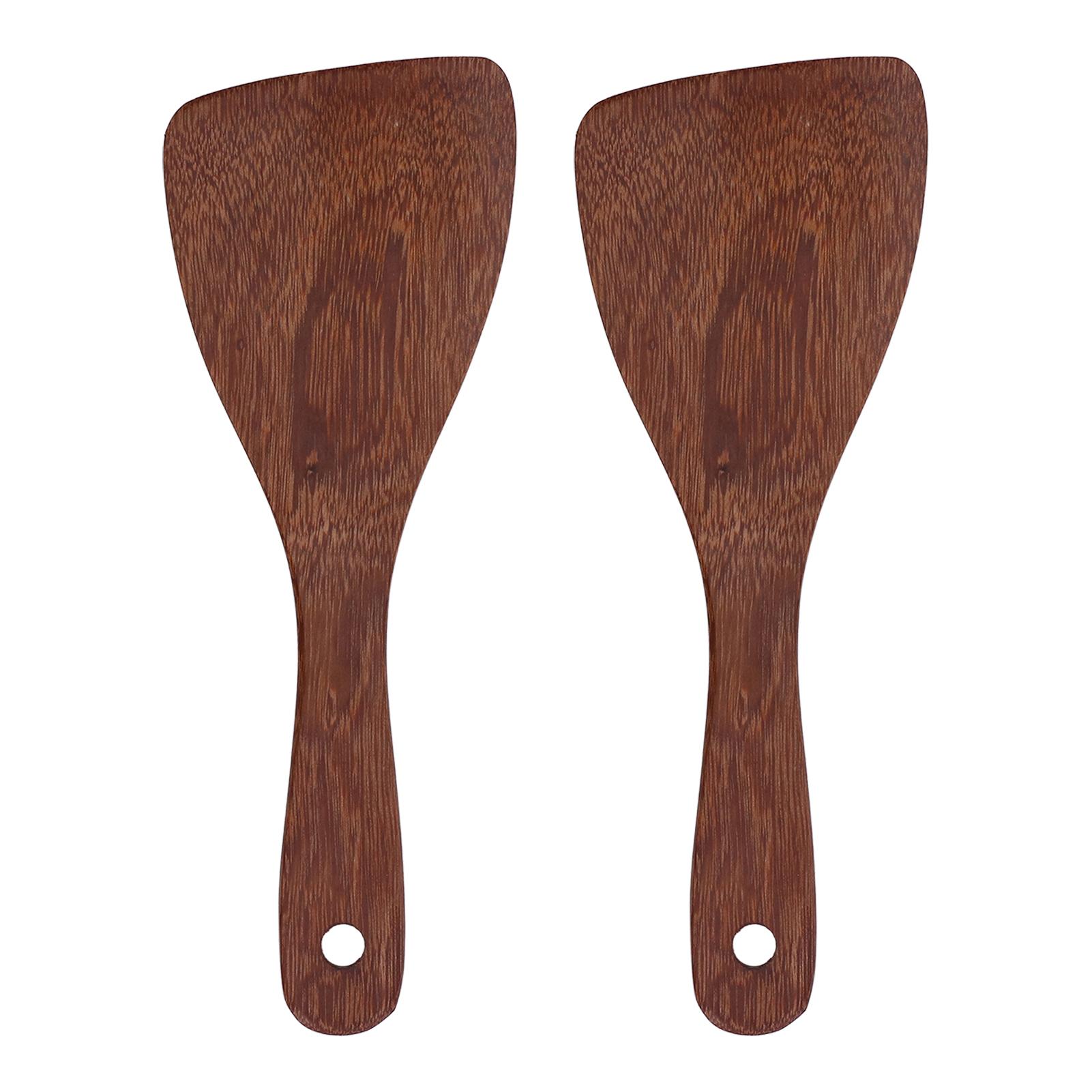 2 Stück Reislöffel Naturholz Reiskocher Spatel Küchenkochlöffel zum Mischen und Servieren L(for 6.5-9kg)