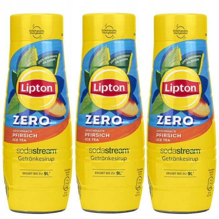 3x Lipton Ice Tea Peach Zero 440 ml Sirop Sodastream für Kohlensäure