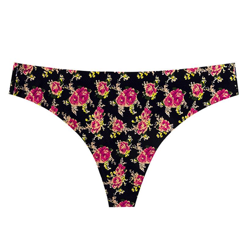 Frauen Sexy Blumen Dessous Versuchung Low-taille Höschen Tanga Keine spur Atmungsaktive Unterwäsche Weibliche G String Dessous L