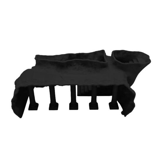 Römische Säule Aquarium Tunnel unter Kies Höhle Tunnel Aquarium Dekoration Fisch und Garnele Versteck für Betta Cichlide Kuhli Schmerle XS schwarz