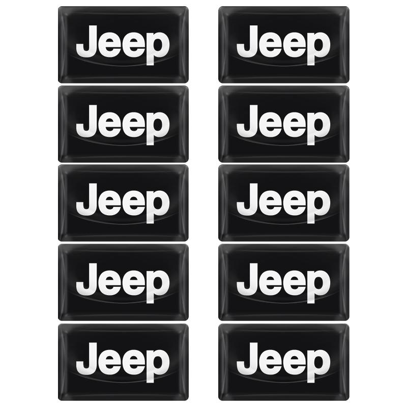 2/10 Stück Auto Innenraum Abzeichen Aufkleber 3D Epoxidharz Aufkleber Zubehör für Jeep Grand Cherokee Wrangler Renegade Compass Patriot Liberty 10pcs