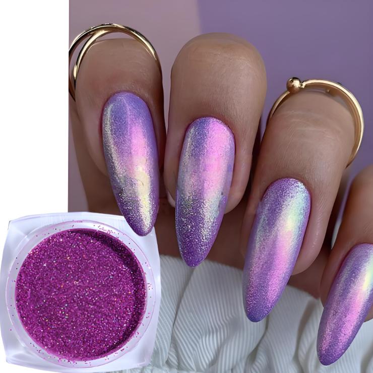 0,5 g Nagelspiegel-Glitzerpulver, Gelpolitur, Rubbelstaub, glänzendes Gold, Silber, feine Chromflocken, Pigment, DIY-Zubehör, Dekor