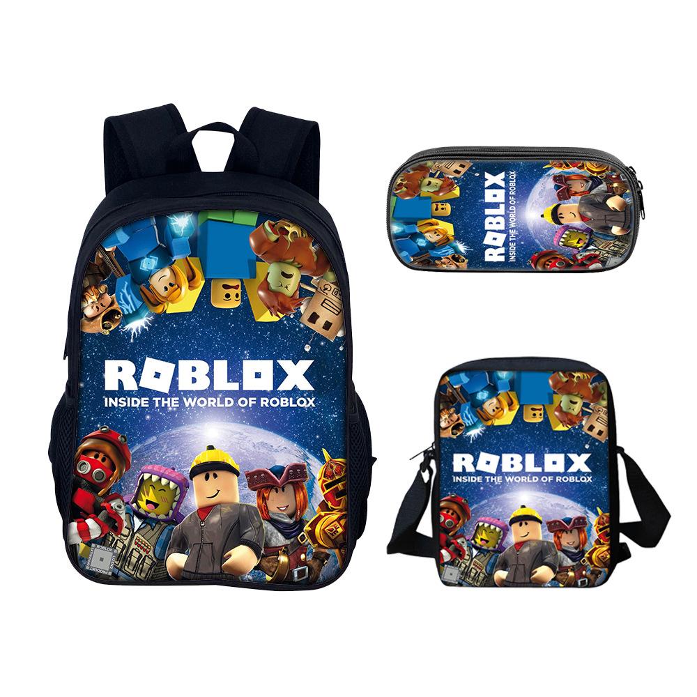 Roblox Anime Dreiteiliges Set für Jungen, Mädchen und Grundschüler (Auf Lager) ROBLOX New 40 Single Layer Three-piece Set blue