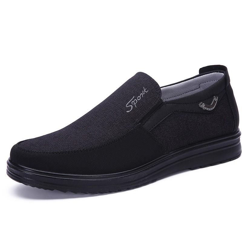 38-50 Leinwand Schuhe Männer Sommer Klassische Faulenzer Männer Casual Schuhe Atmungsaktive Wanderschuhe Flache Männer Schuhe Turnschuhe Plus Größe 44 schwarz