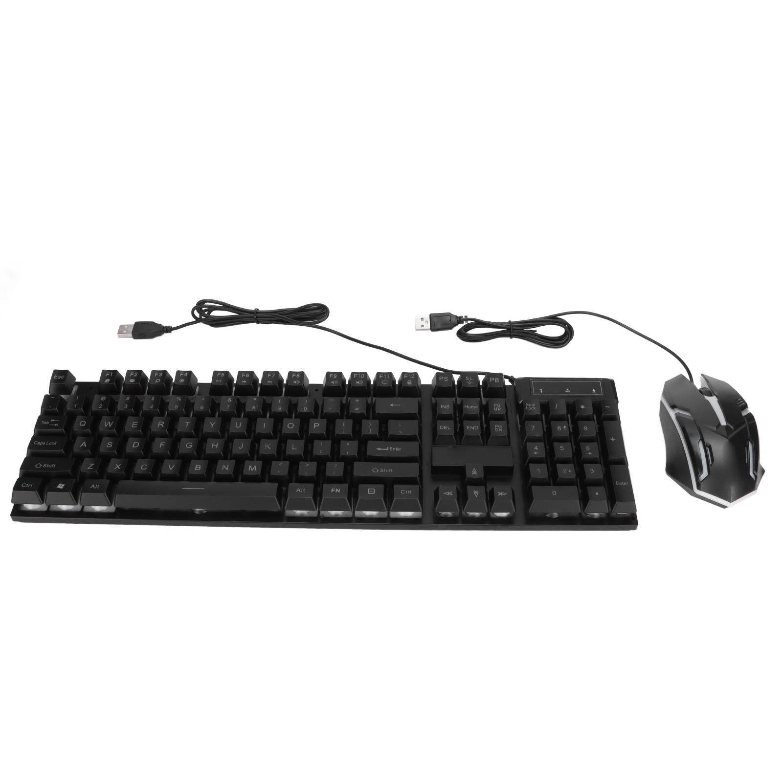 Gaming-Tastatur und -Maus-Kombination, 104 Tasten, LED-Hintergrundbeleuchtung, ergonomisch, wasserdicht, schnelle Reaktion, Gaming