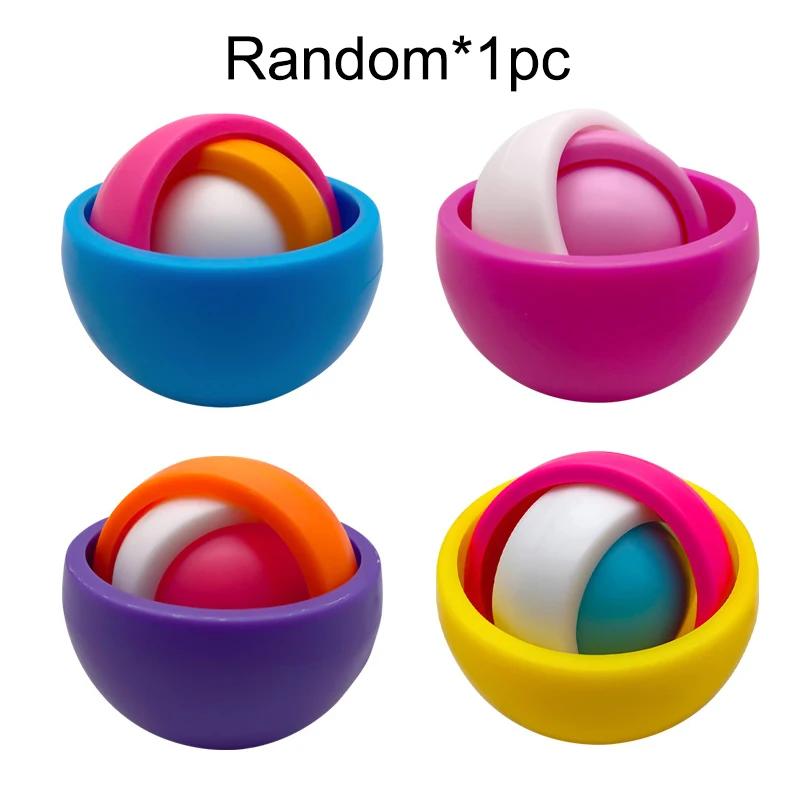 1/3 Stück 3D Kugeln Kreisel Fidget Spinner Spielzeug für Kinder Erwachsene Drehend Premier ADHS Sensorisches Spielzeug blue