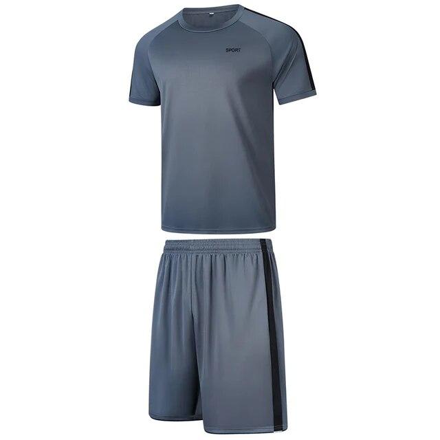 Sommer-Sportbekleidungsset für Herren, Sport-T-Shirt und Shorts-Set, lässige Sport-Kurzarm-Shorts, Anzug, Volleyball-Badminton-Kleidung M