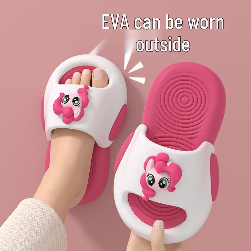 Authentische My Little Pony Eltern-Kind Rutschfeste Sommerschuhe für Kinder - Pinkie Pie Cartoon Hausschuhe 32-33