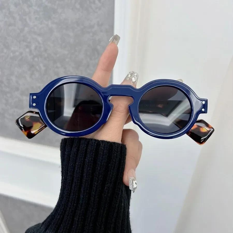 Retro Runde Sonnenbrille Damen Herren Cool Spiegelglas Stilvolle Sonnenbrille Damen Herren Einzigartige Farben Oculos De Sol Other