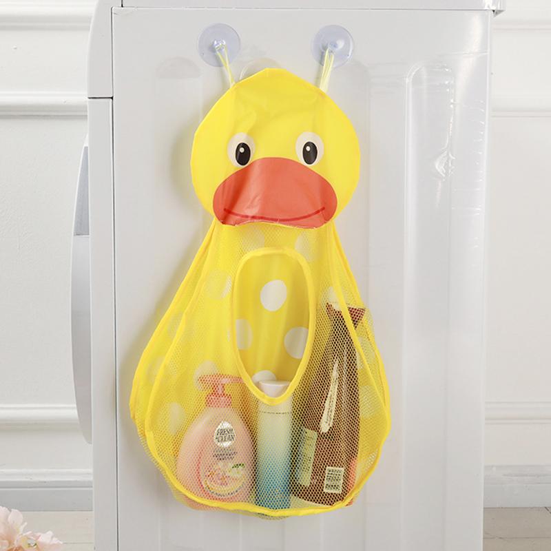 Baby Bad Spielzeug Nette Ente Mesh Net Spielzeug Lagerung Tasche Starke Mit Saugnäpfen Bad Spiel Tasche Badezimmer Organizer Wasser spielzeug Für Kinder gelb