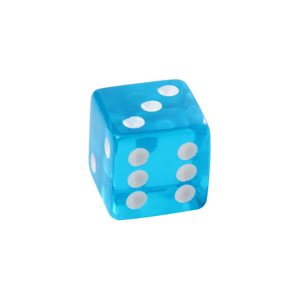 19 mm Casino-Würfel mit rasiermesserscharfen Kanten und passenden Seriennummern, klar, durchscheinend, D6 Royal Craps 1 Pcs blue