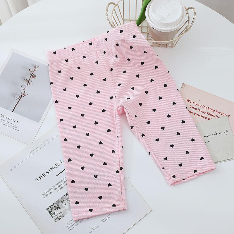 Mädchen Leggings für Sommer Dünne Elastische Fünfviertelhosen Getragen für Frauen Im Frühling Lässige Leggings 140