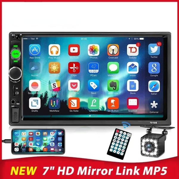Auto Stereo 2 Din Autoradio 7 Zoll MP5 Player mit HD Touch Screen Digital Display Bluetooth Multimedia Player Unterstützung USB SD Aux-in central control screen schwarz