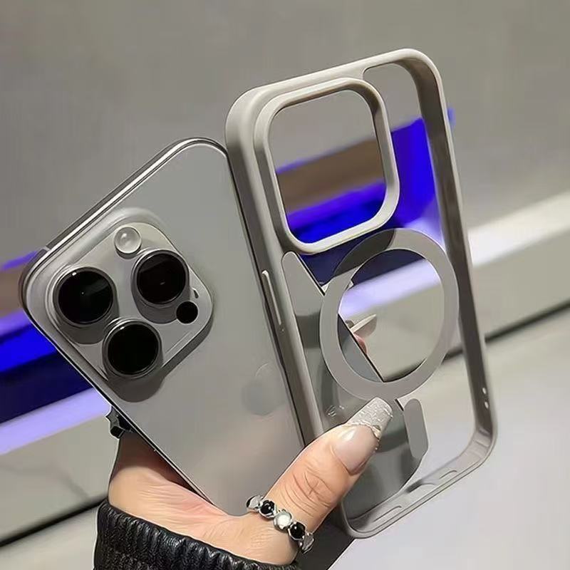 2025 Luxus Magsafe Wireless Charge Telefonhülle für iPhone 15 16 14 13 12 11 Pro Max 16 Plus Matte magnetische Rückenschutzhüllen For iPhone11 Pro Max graue