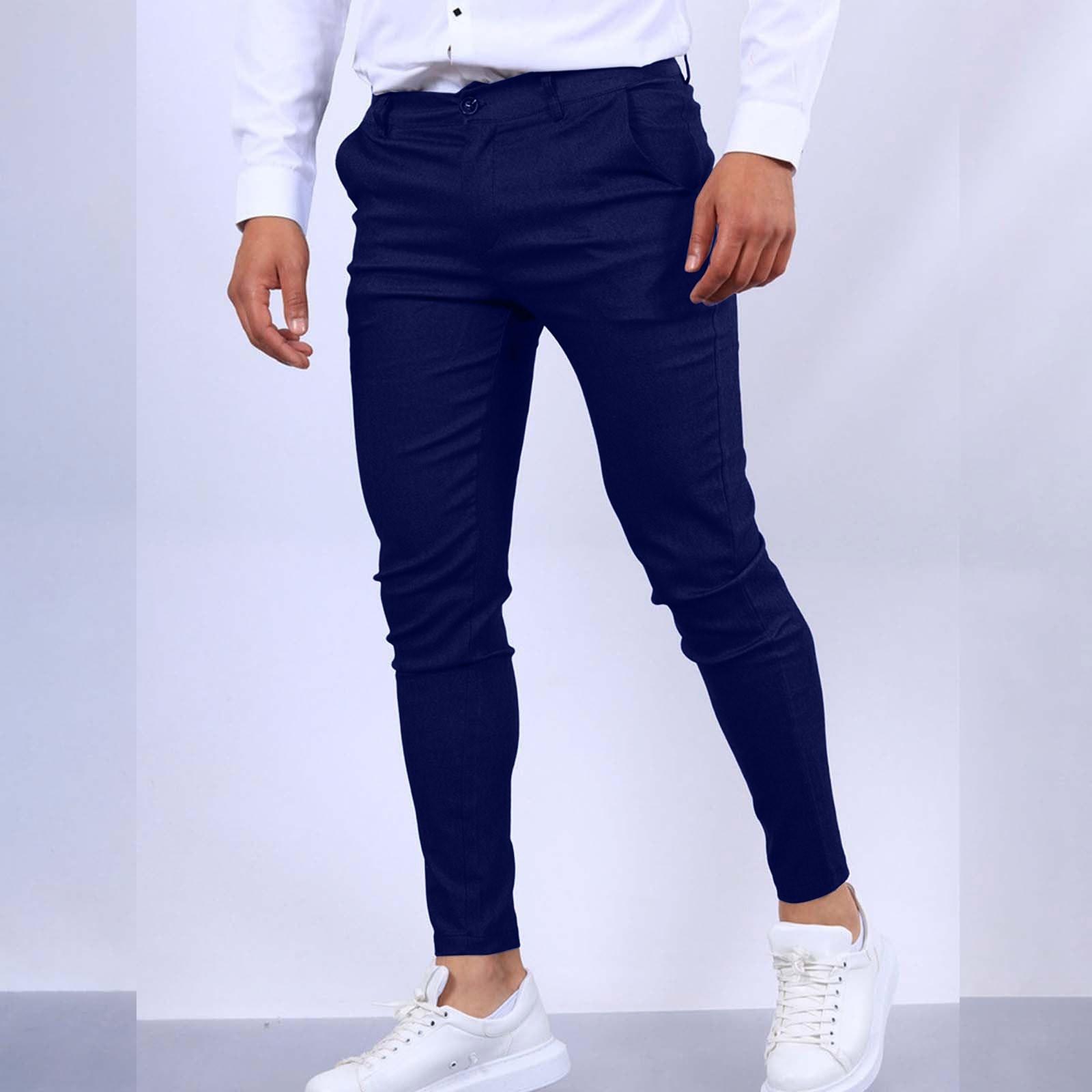 Herren Cargo Hose Hose Lässig Jogger Anzughoser Mit Hose Slim Hose M dunkelblau