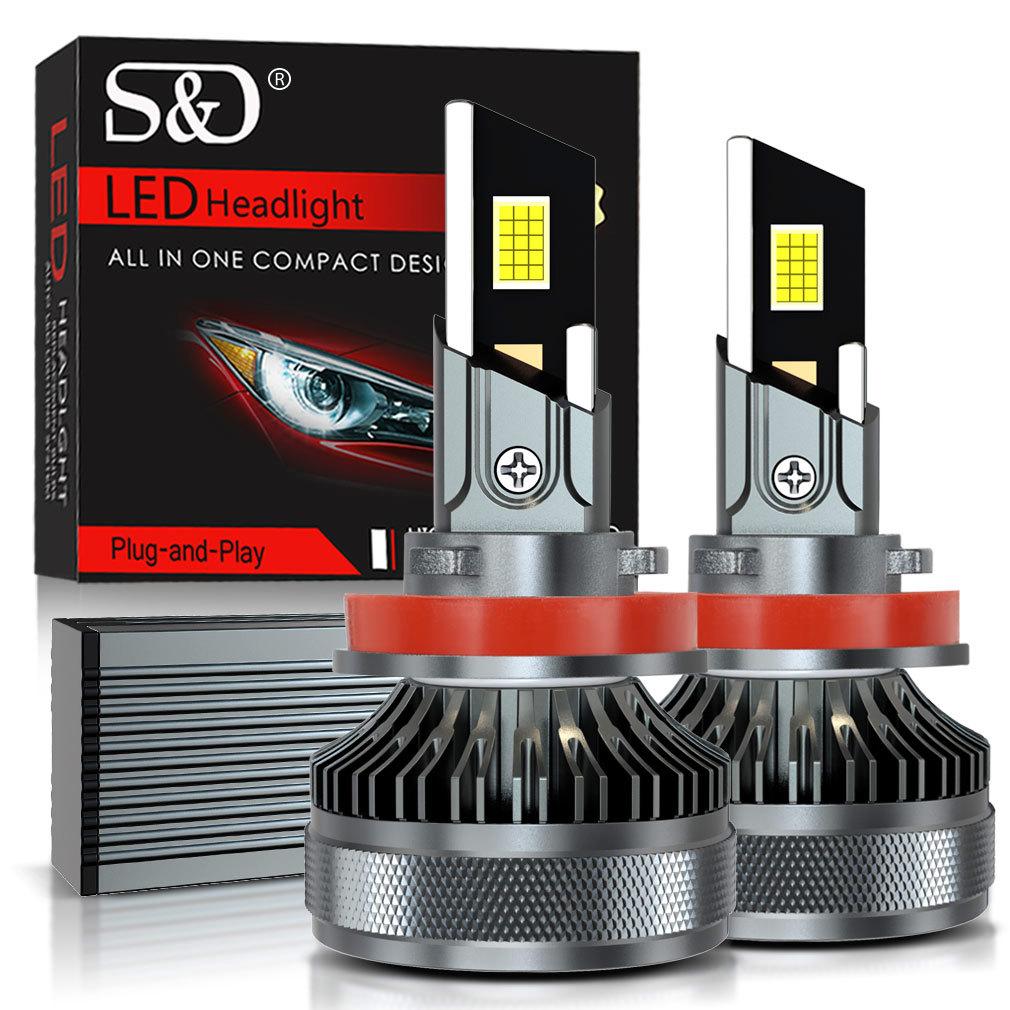 2 Stück H7 H4 LED Canbus Auto Scheinwerferlampen 200W 50000LM H1 H8 H9 HB3 9005 HB4 9006 H11 LED Lampe 4 Kupferrohre Auto Turbo Lampe für VW Ford 6500K H11 H8