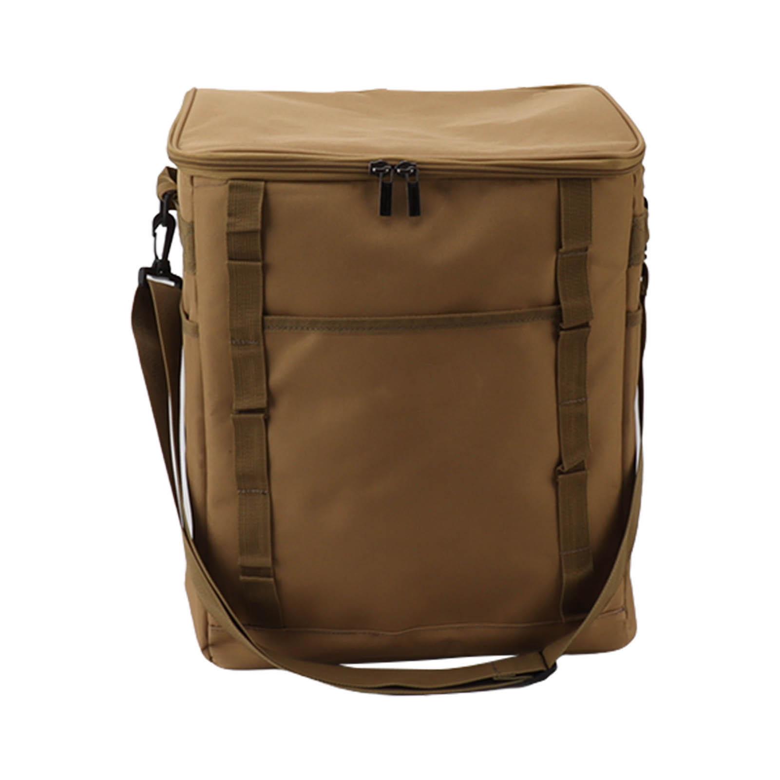 Camping Isolierte Lebensmittel-Kühltasche Outdoor Tragbare Kühlbox Outdoor Camping Grill Picknick Mittagessen khaki
