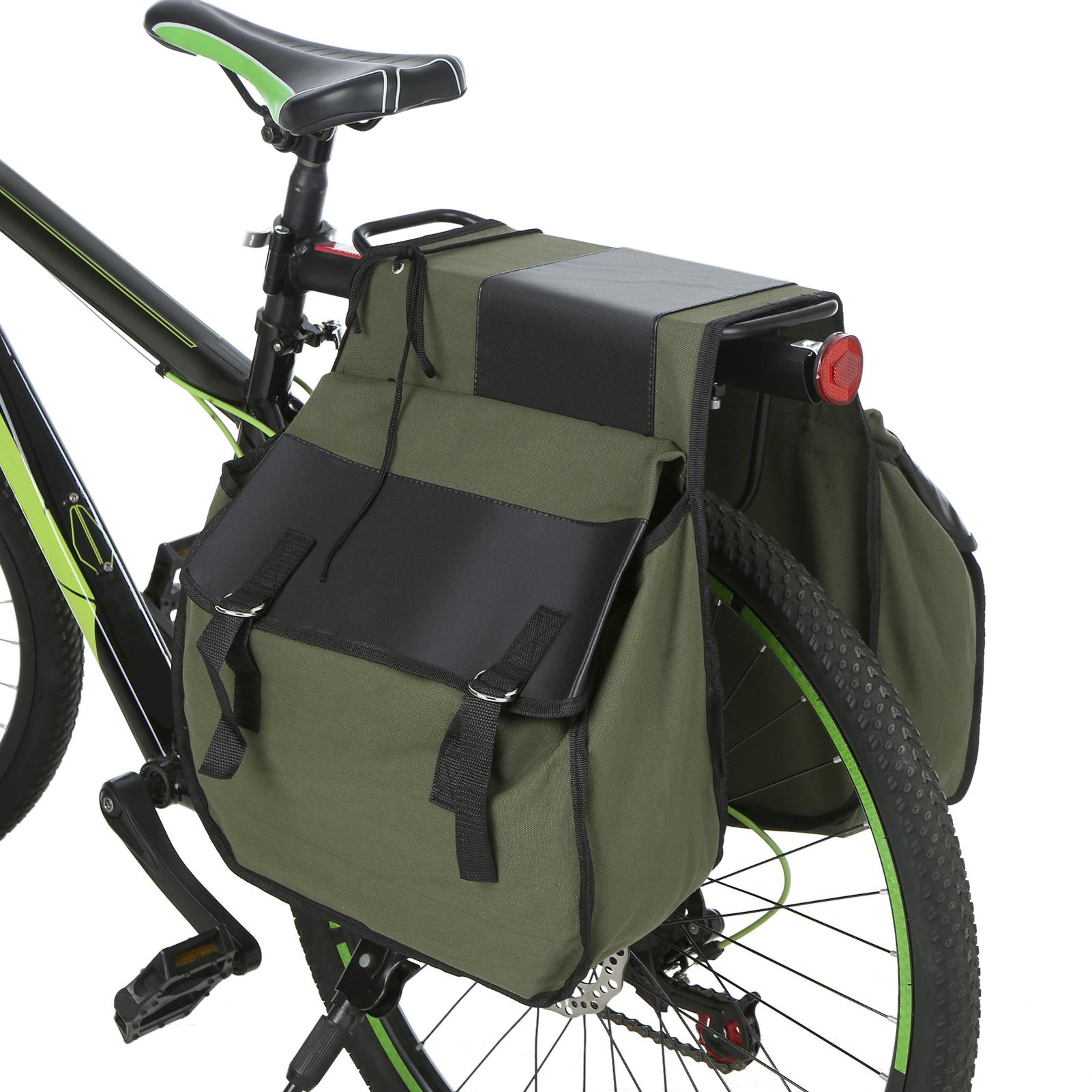Fahrrad-Rücksitztasche, Fahrrad-Kofferraumtasche, Fahrrad-Gepäckträger, doppelte Fahrradtasche armee grüne