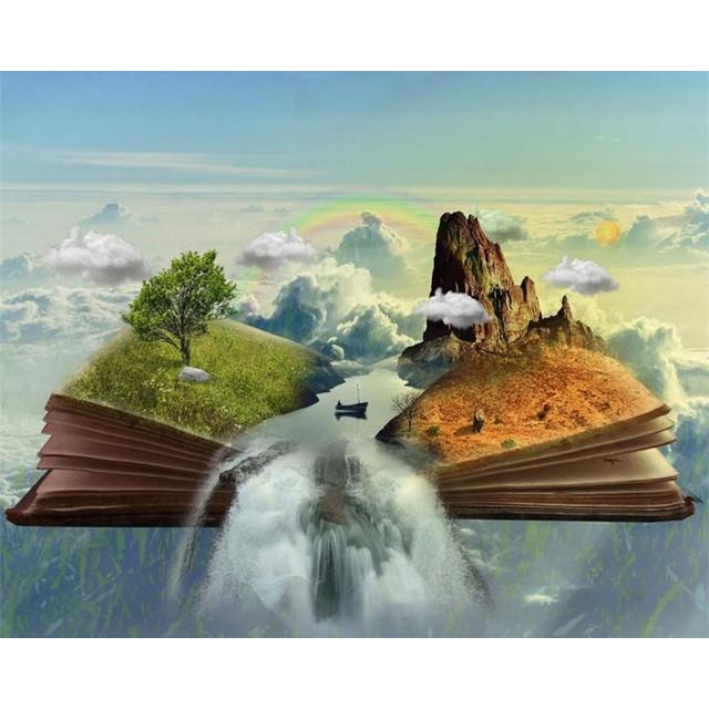 40 x 50 cm Malen nach Zahlen, rosa Baumlandschaft, DIY-Bild nach Zahlen, Kirschblüten, handgemalt, einzigartiges Geschenk, Heimdekoration 40x50cm No Frame