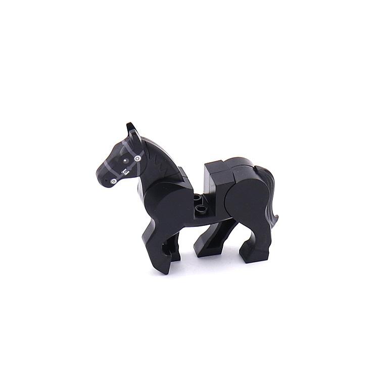 Kriegspferd, Militärwaffen, Minifiguren, Teile, Blöcke, Montage, Modellbausätze, Spielzeug, kompatibel mit großen Marken schwarz