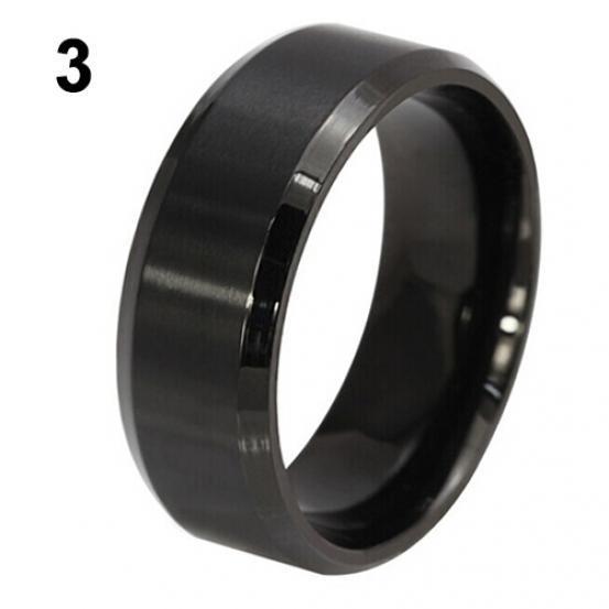 8 mm Herren- und Damenmode-Ring aus poliertem Titanstahl, Hochzeitsschmuck US 11 schwarz