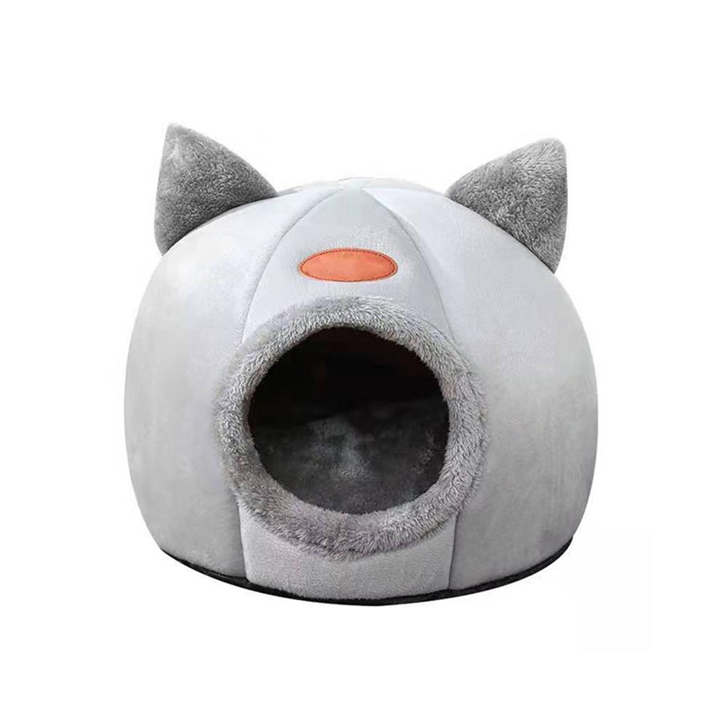 Warmes, mehrförmiges Haustiernest Ein Mehrzweck-Katzenbett, das Katzen lieben Haustierruheplatz Tragbare Katzentoilette ist leicht zu reinigen M 33x33x35cm gray
