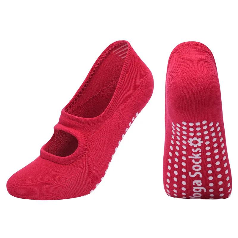 Yoga Socken Rückenfrei Atmungsaktive Baumwolle Boden Gym Fitness Tanzsport Socken Frauen Einfarbig Silikon Rutschfeste Pilates Socken Sox EUR 35-40 hellrosa