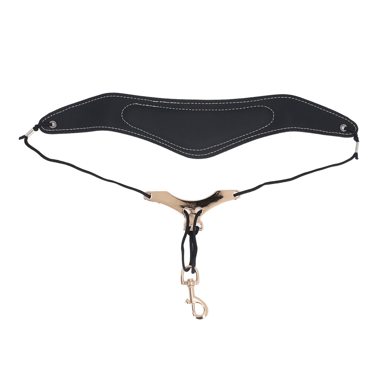 Saxophon-Umhängegurt, Leder, atmungsaktiv, verstellbar, Y-Form für Saxophon mit drehbarem Karabinerhaken aus Metall