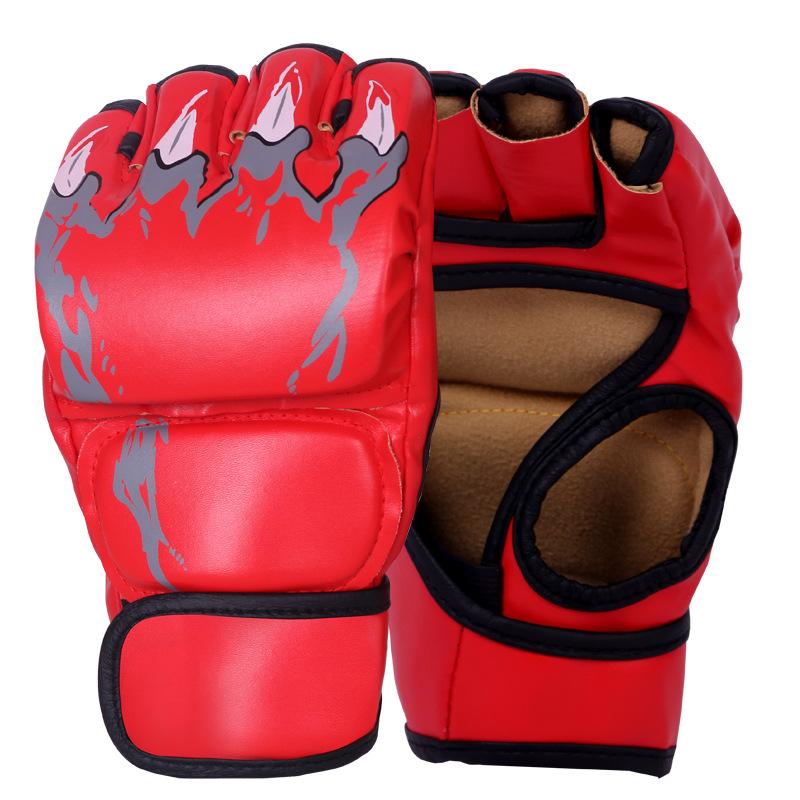 Boxhandschuh für MMA Grappling Boxsack Training Kickboxen Sparring Handschuhe Rot rot