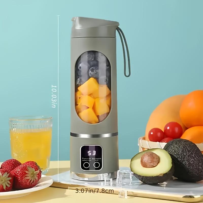 Tragbarer Entsafter mit USB-Aufladung – Mini-Mixer mit 10 Klingen, Digitalanzeige, drei Modi, leicht zu reinigen, ideal für Smoothies und frischen Saft grün