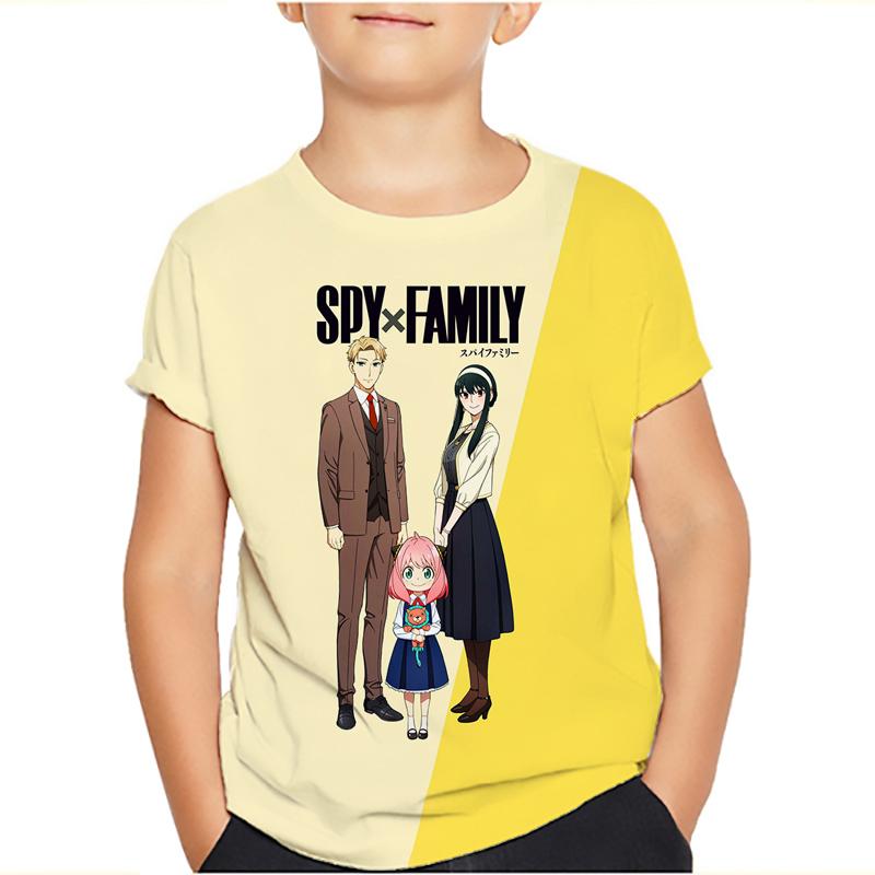 Spy x Familie T-Shirt Cartoon T-Shirts für Jungen Mädchen Lustiges T-Shirt Kinderkleidung Grafik T-Shirts Kinderkleidung 150 tiefseeblau