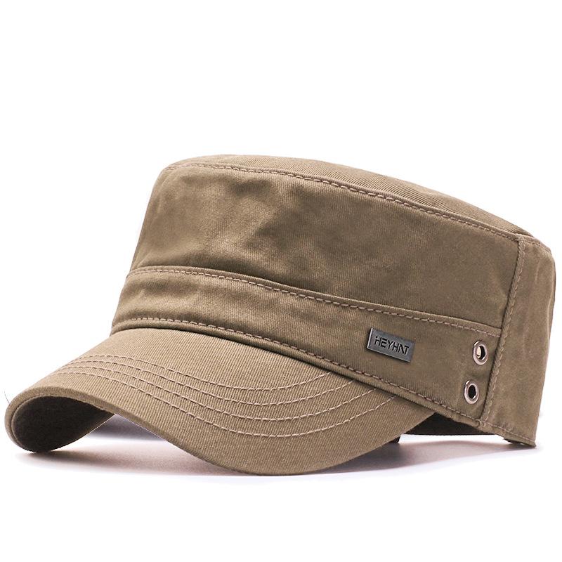 Vier Jahreszeiten Flache Kappe Männer Baumwolle Militär Caps Baseball Kappe Casual Trucker Snapback Kapitän Kappe Armee Visiere Ausbildung Kadetten kappen 56-60cm khaki