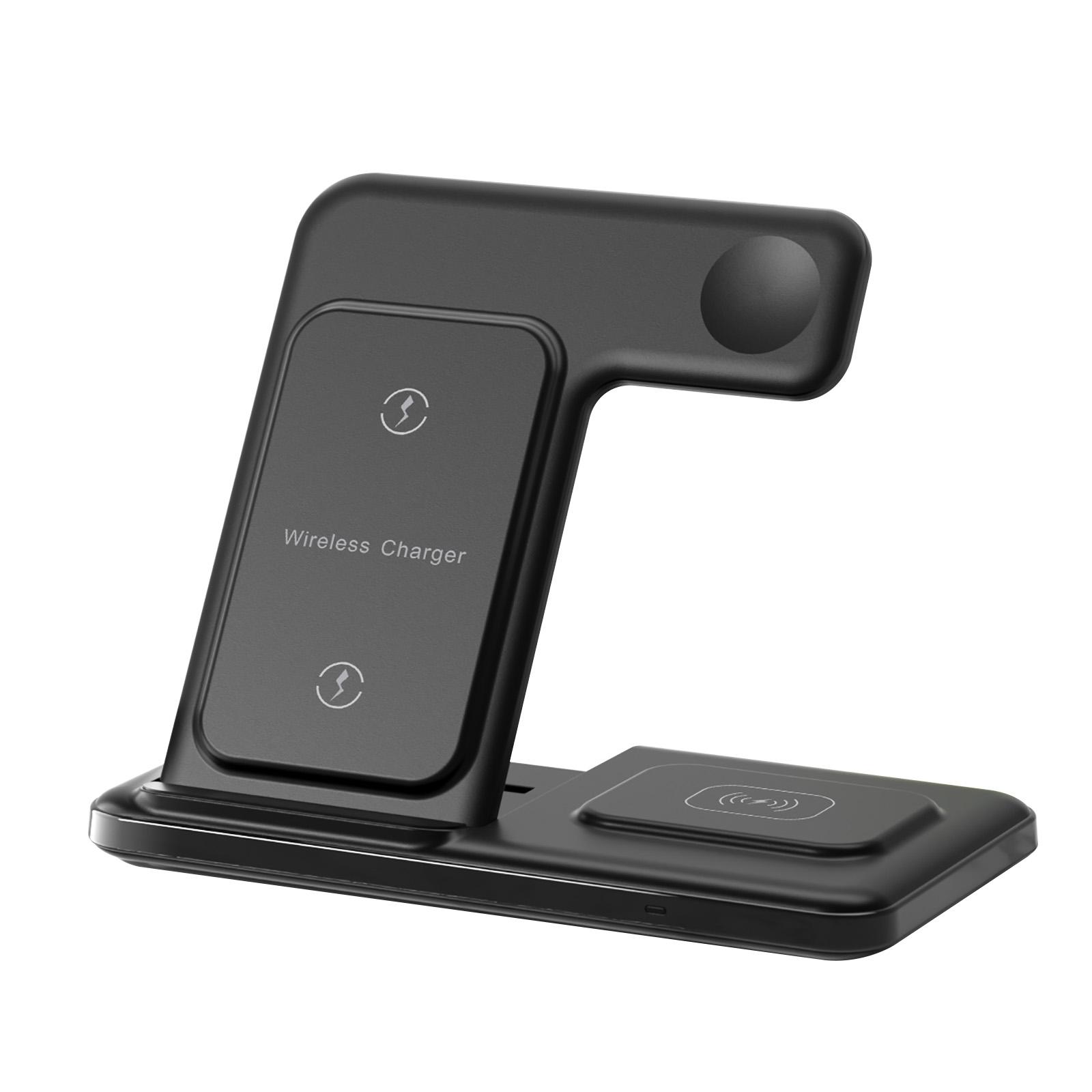 3-in-1 kabelloser Ladegerät-Ständer, Schnelllade-Dockingstation für iPhone 14, 13, 12, 11 Pro Max, Apple Watch 8, 7, 6, Iwatch, Airpods Pro2 as picture schwarz