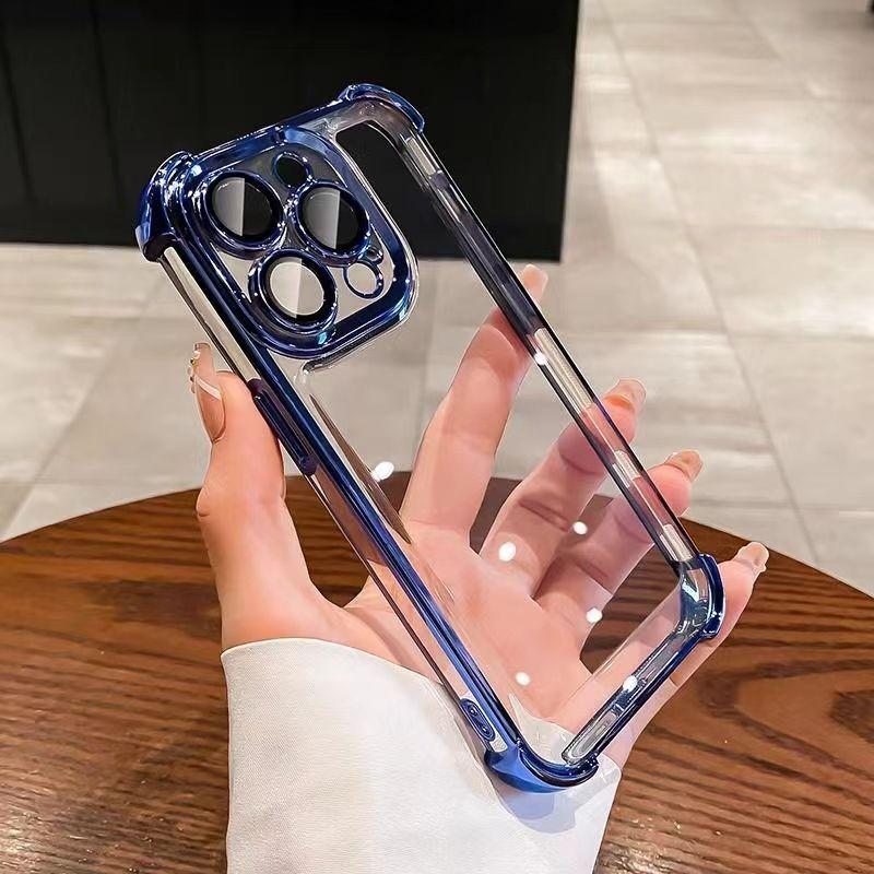 Für iPhone 16 15 14 13 12 Pro Max Samsung S24 S23 Plus A05 A06 A14 A15 A16 Redmi Note 13 12 Pro Transparente Volllinse schützt stoßfeste Telefonhülle Redmi Note 9 Pro/Note 9S blau