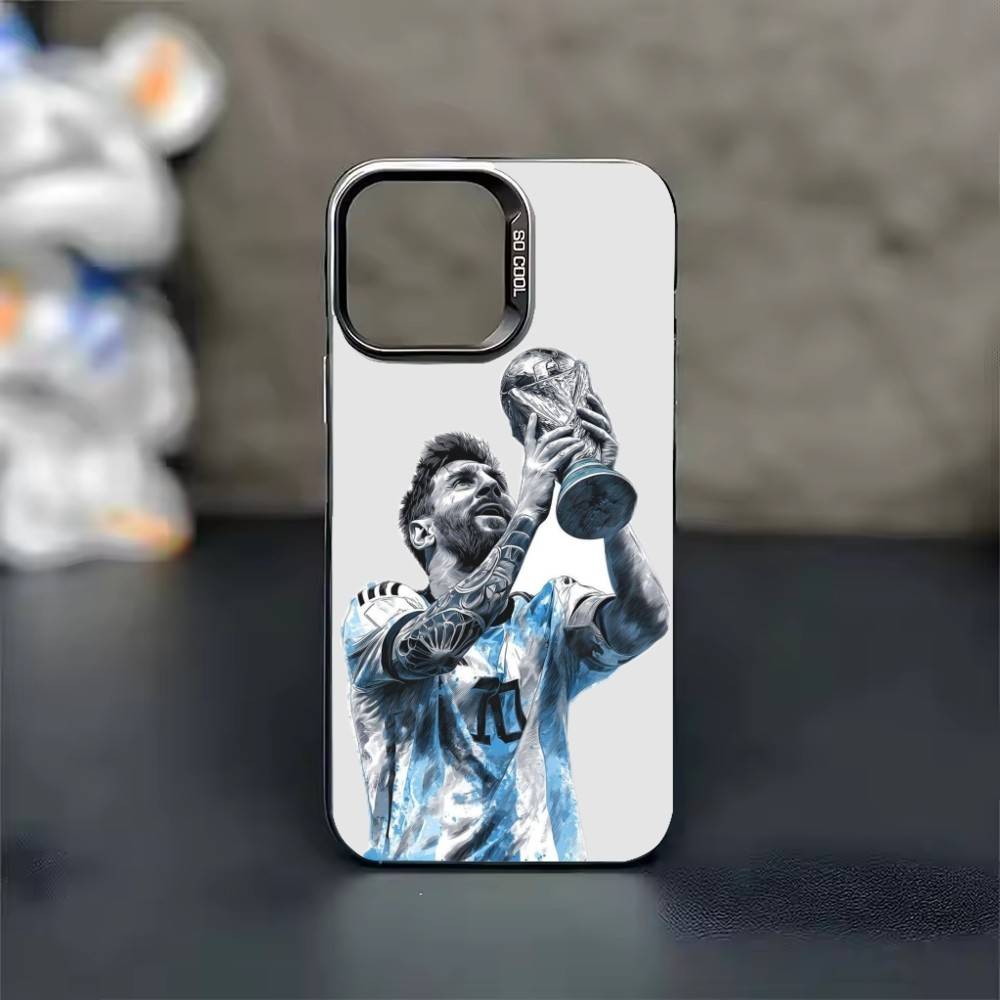 Fußball L-Lionel m-Messi 10 Handyhülle Für iPhone 17 16 15 14 13 12 11 Pro Max Plus Silber Süßigkeit Mattes Cover iPhone14Plus