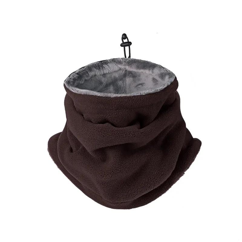 Winter Warme Skimaske Männer Bandana Fleece Halswärmer Gamasche Winddichter Schal Camping Wandern Sturmhaube Angeln Radfahren Gesichtsmaske kaffeebraun