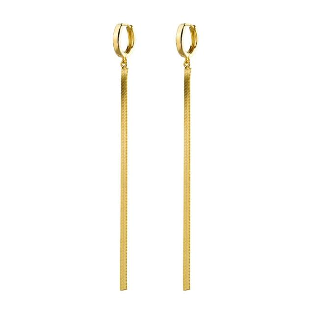 CANNER 100% Echt 925 Sterling Silber Creolen Für Frauen Einfache Flache Schlange Kette Quaste Piercing Ohrring Schmuck Pendientes