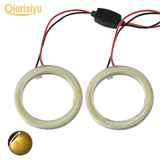 2 Teile/satz 9-14V COB LED Angel Eyes Auto Auto Fahrzeug Ringe Kopf Glühbirne Lampe Beschleunigen Auto zubehör 120 Mm gelb