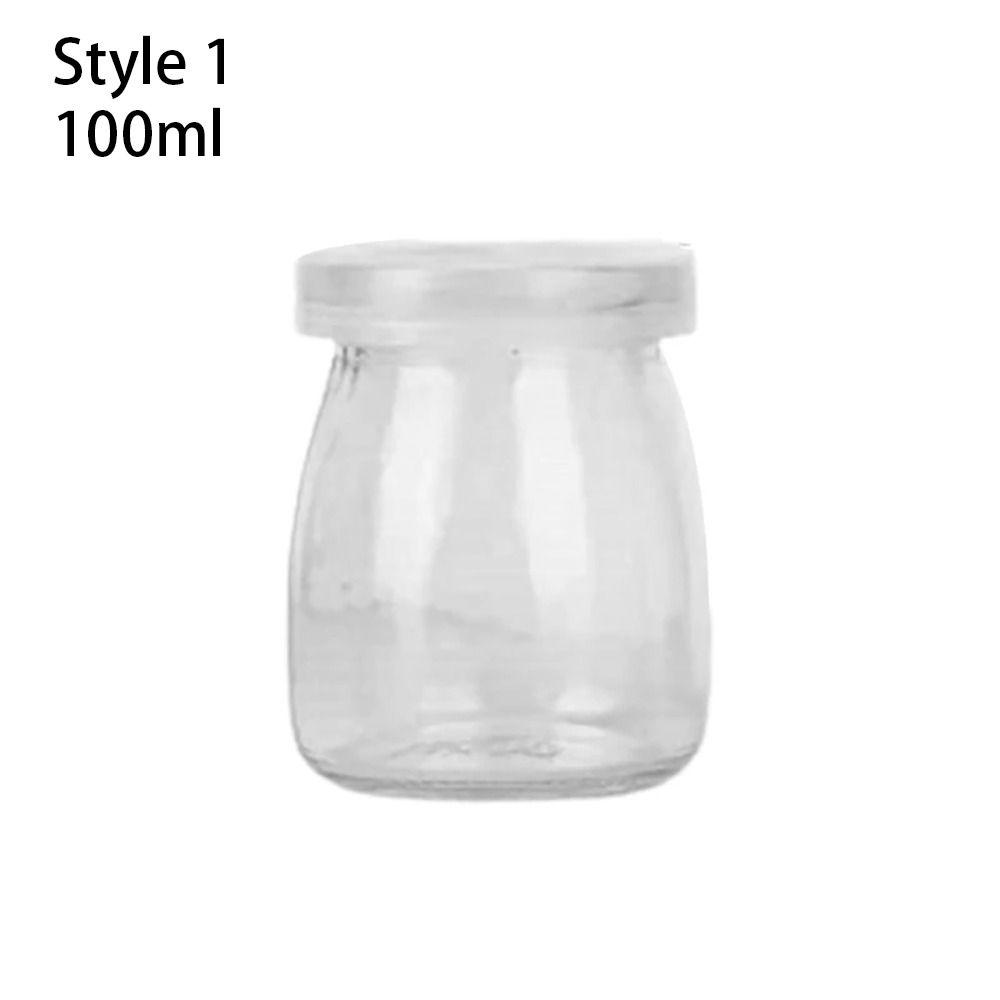 1 Stücke Hochtemperaturbeständige Glasflasche Joghurtbehälter Hochzeit Gefälligkeiten Babynahrung Dessert Style 1 - 100ml