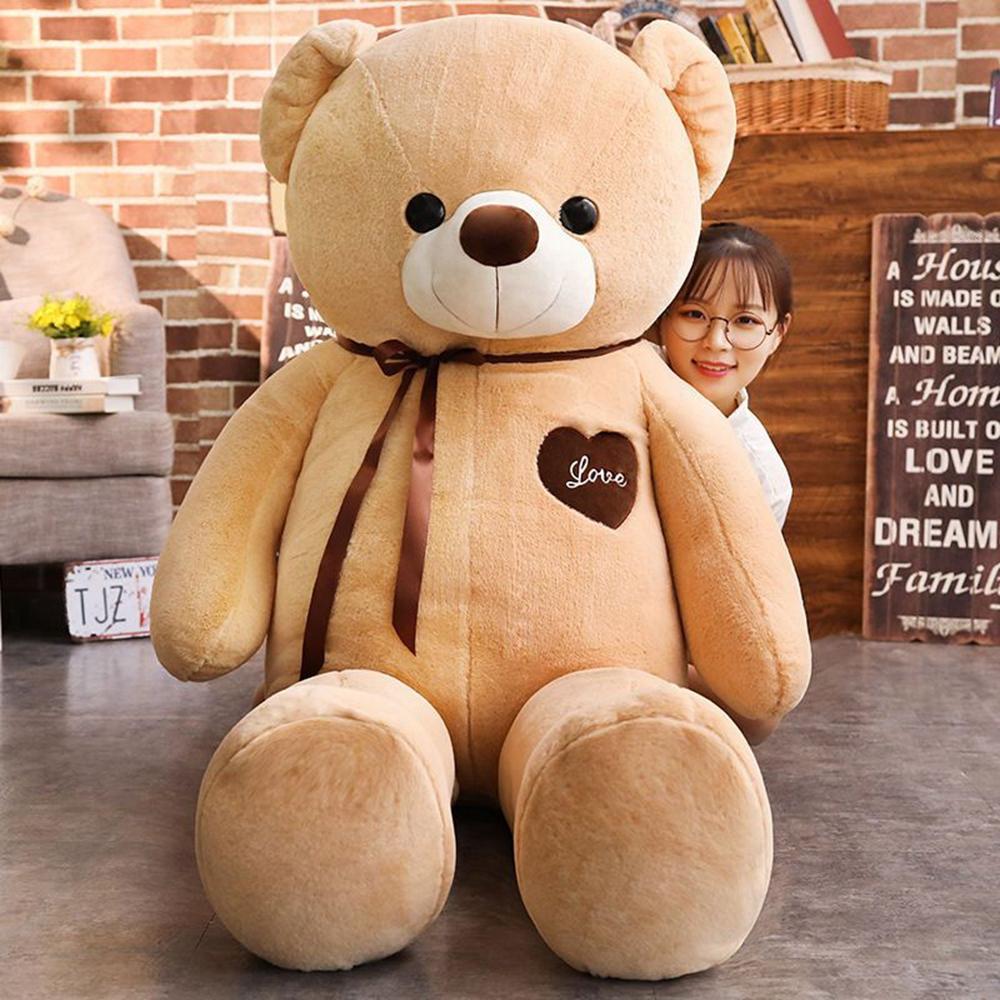 60CM großes Kawaii Teddybär Plüschtier Superweiches Drag Bow Schlafberuhigendes Dekokissen Puppe Kindergeburtstag Weihnachtsgeschenk 60cm hellbraune