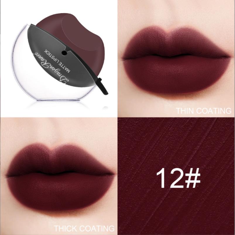 12 Farben Mode heiß verkauft Matte Lippenstift Frauen Mode Lip Schönheit Wasserdicht Langlebige Lippenstift Matte Lip Gloss Farbe