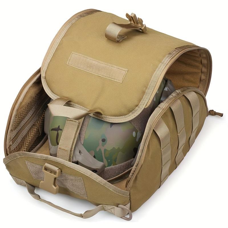 Taktische Helmtasche, gepolsterte Aufbewahrungstasche für Airsoft-Helme, Motorradhelme, Molle-Helmtasche im kratzfesten Design mit Aufbewahrungsfleece-Futter khaki