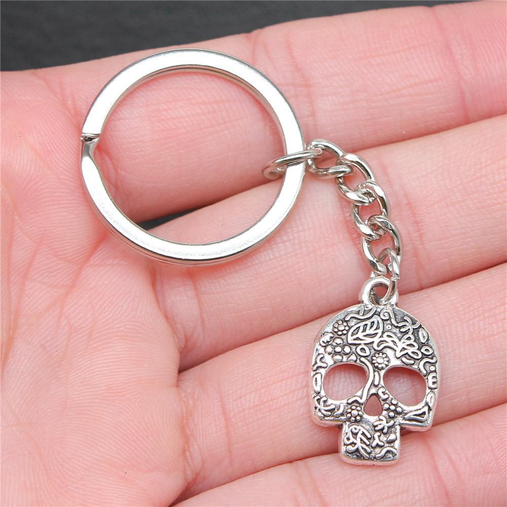 Totenkopf Adler Schlüsselanhänger Herrenschmuck Jahrestag Elegante Günstige Niedliche Sachen A37-1pcs-24x16mm