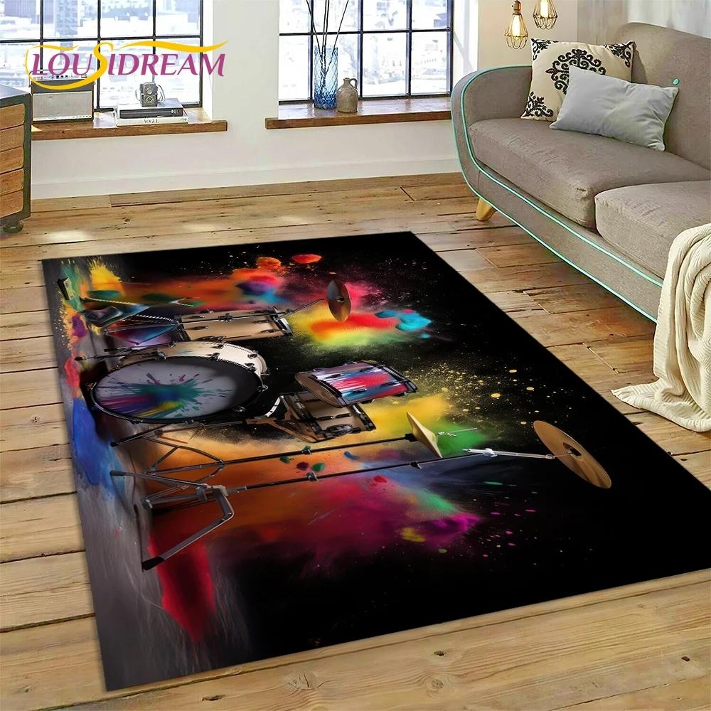 3D Schlagzeug Teppich für Schlafzimmer Wohnzimmer Zuhause Sofadekoration Kinder Große Dekoration Bodenmatte Musikinstrumente 40x60cm( 15x23in )