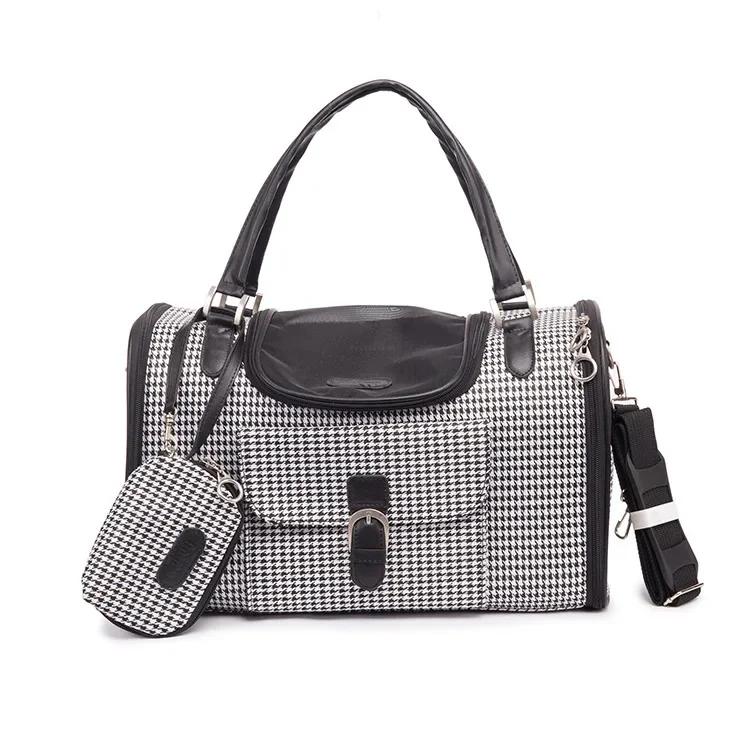 Tragbare Outdoor Haustier Katze Hund Transporttasche Mit Geldbörse Leder Reise Kleiner Hund Chihuahua Teddy Tragetasche Handtasche 40x26x20 cm