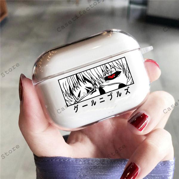 Anime Tokyo Ghoul Airpods Hülle Soft Protector Cover Box für Apple Airpods 1 2 3 Pro Cartoon Transparente AirPods Hülle Airpods pro