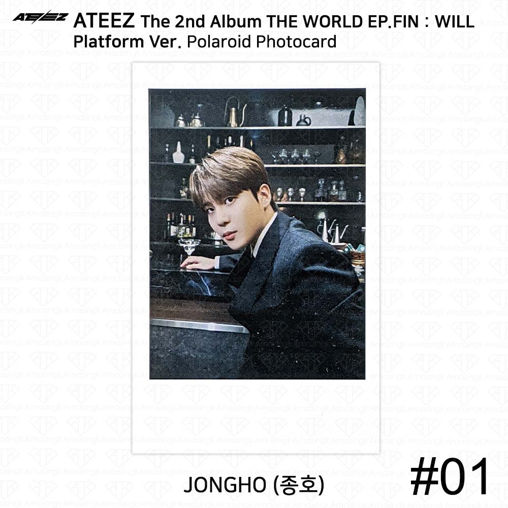 ATEEZ Das 2. Album WORLD EP.FIN WILL Plattform Ver. Fotokarten-Polaroid-Aufkleber Jongho - Polaroid #1
